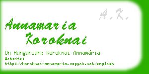 annamaria koroknai business card