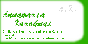 annamaria koroknai business card